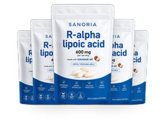 Five pouches of Sanoria R-alpha lipoic acid